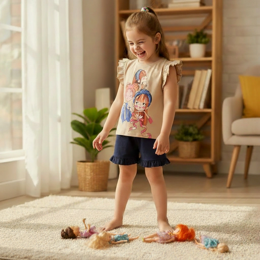 تیشرت و شلوارک 3 دختر تیشرت و شلوارک 3 دختر